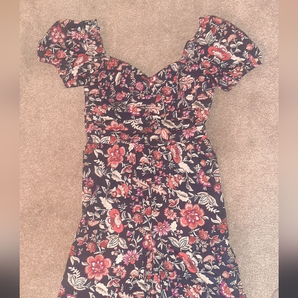 Band of the free floral wide legged jumpsuit size med